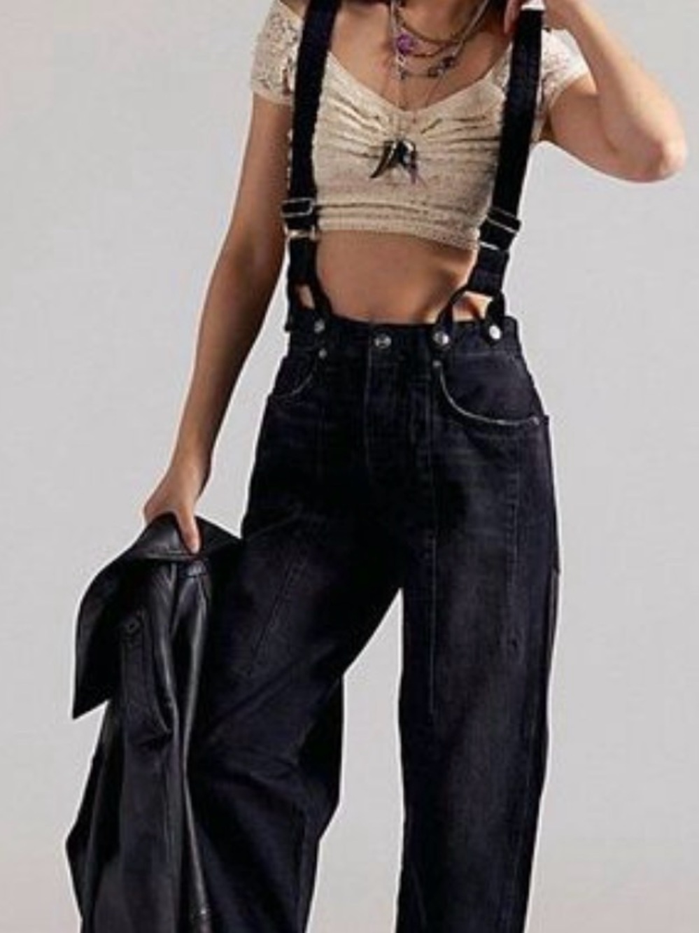 Free People Berkeley Suspender Jeans